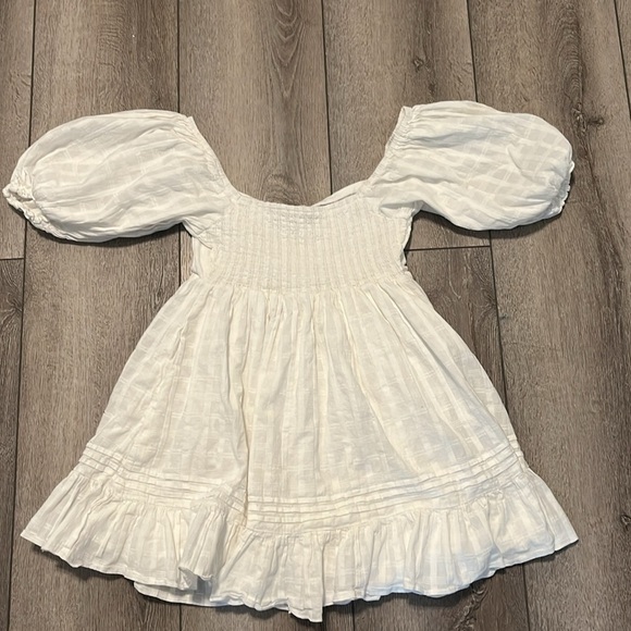 Mable babydoll white puff sleeve mini dress small - Picture 5 of 5